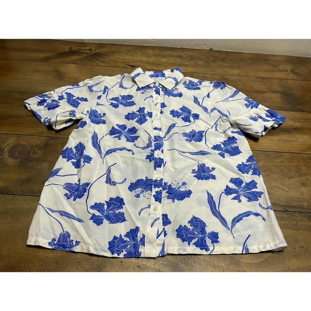 Trovata Birds Of Paradis Lena Blouse Short Sleeve Floral Size Small